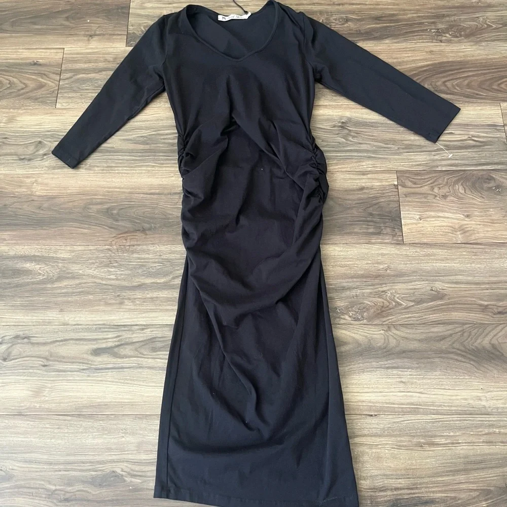 michael stars long sleeve dress Michael Stars | Dresses | Nwt Michael Stars Long Sleeeve Midi Ruched Dress  Xl